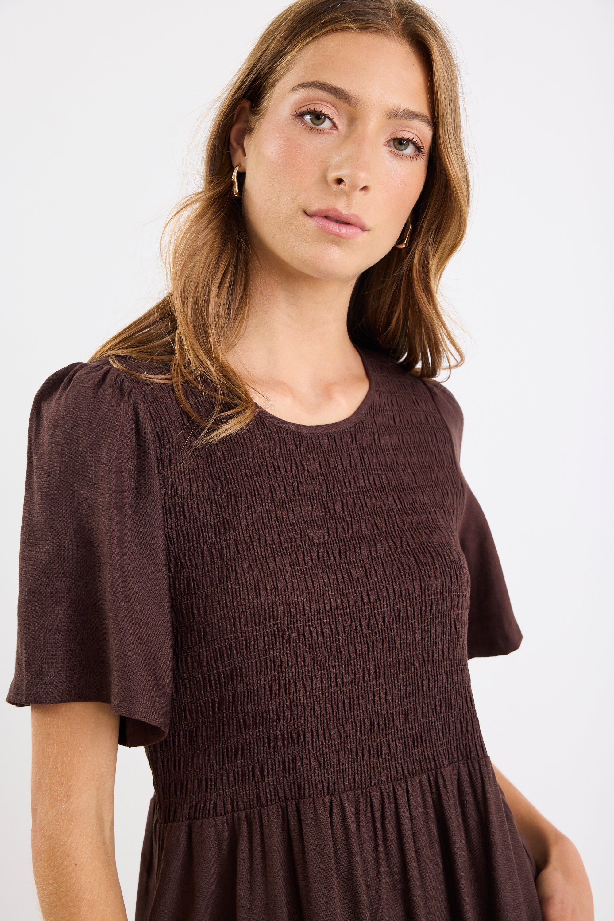 Mia | Relaxed Chocolate Midi Dress