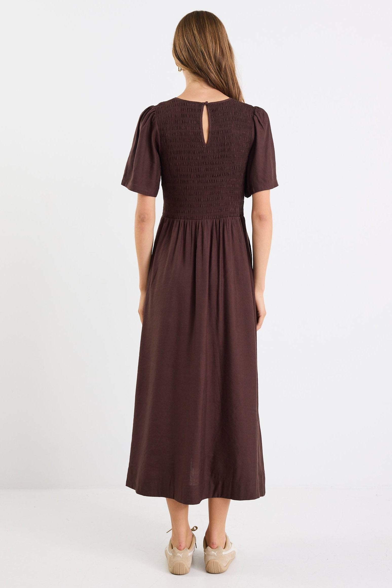 Mia | Relaxed Chocolate Midi Dress