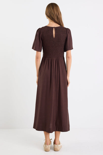 Mia | Relaxed Chocolate Midi Dress