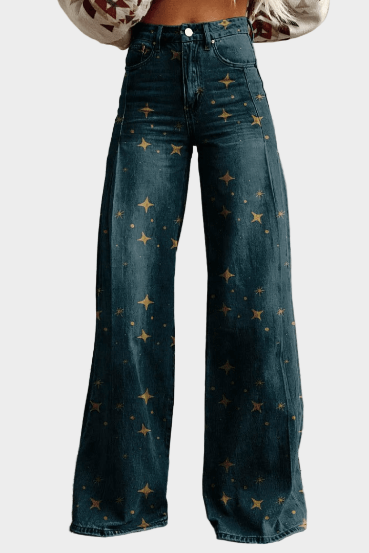 Mia | Relaxed High Waisted Wide Leg Denim Jeans