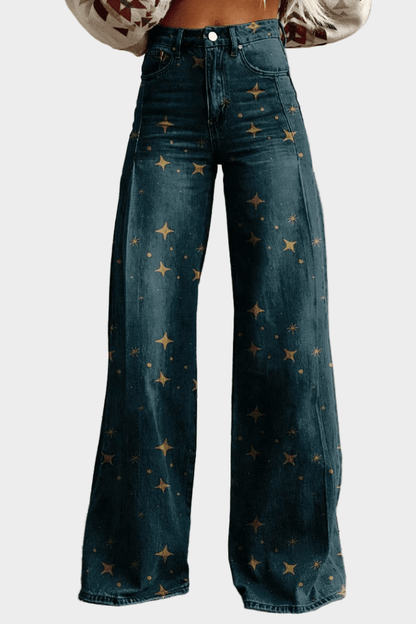 Mia | Relaxed High Waisted Wide Leg Denim Jeans