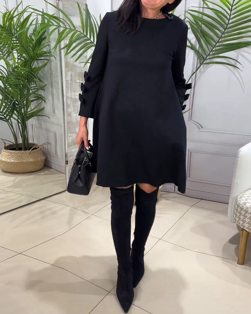 Mia | Relaxed Long Sleeve Swing Mini Dress
