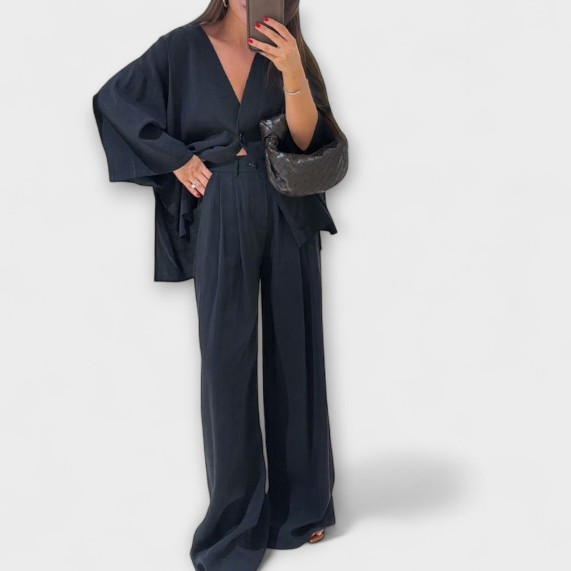 Mia | Stylish Casual V-Neck Top and Pants Set