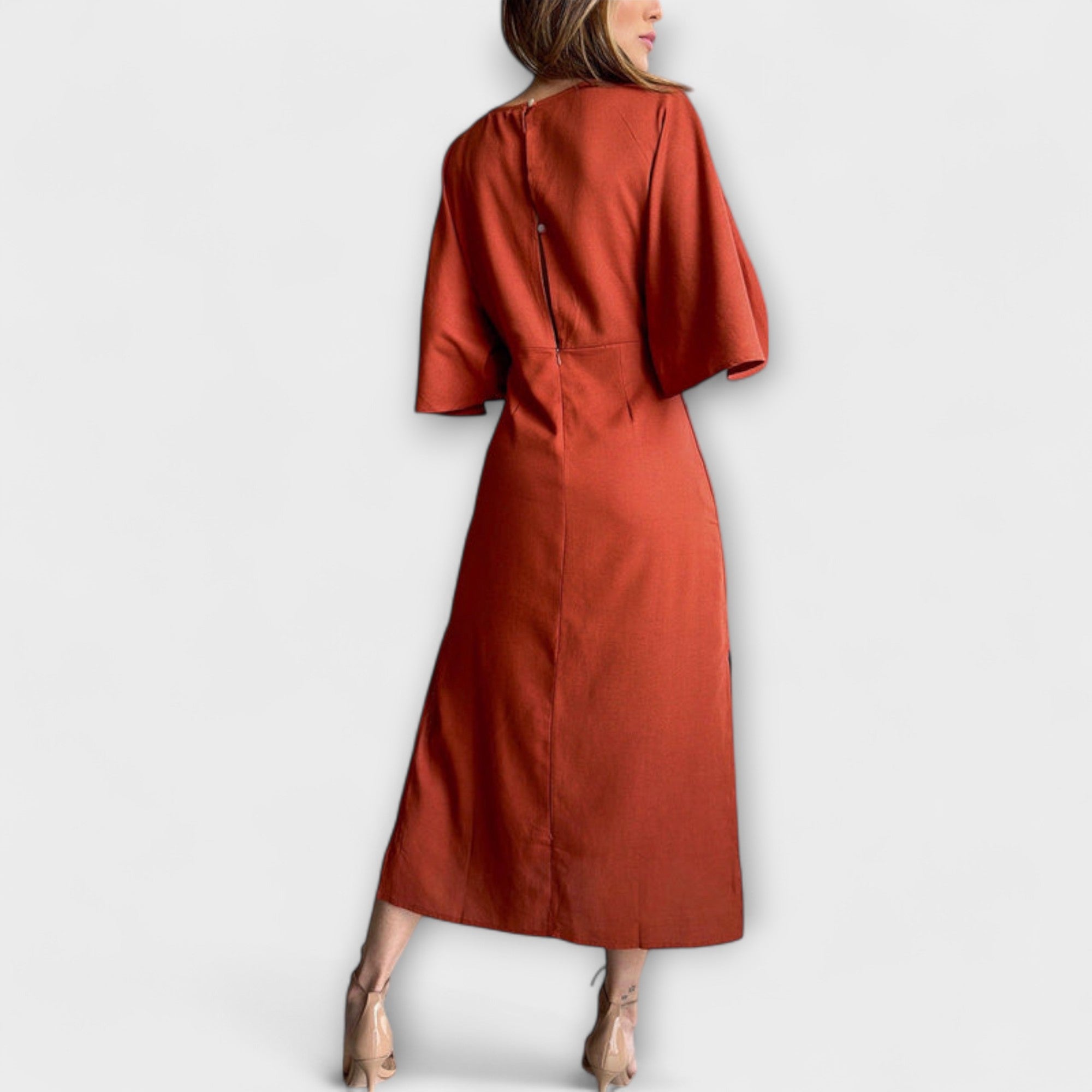 Mia | Stylish Casual V-neck Dress with Tie