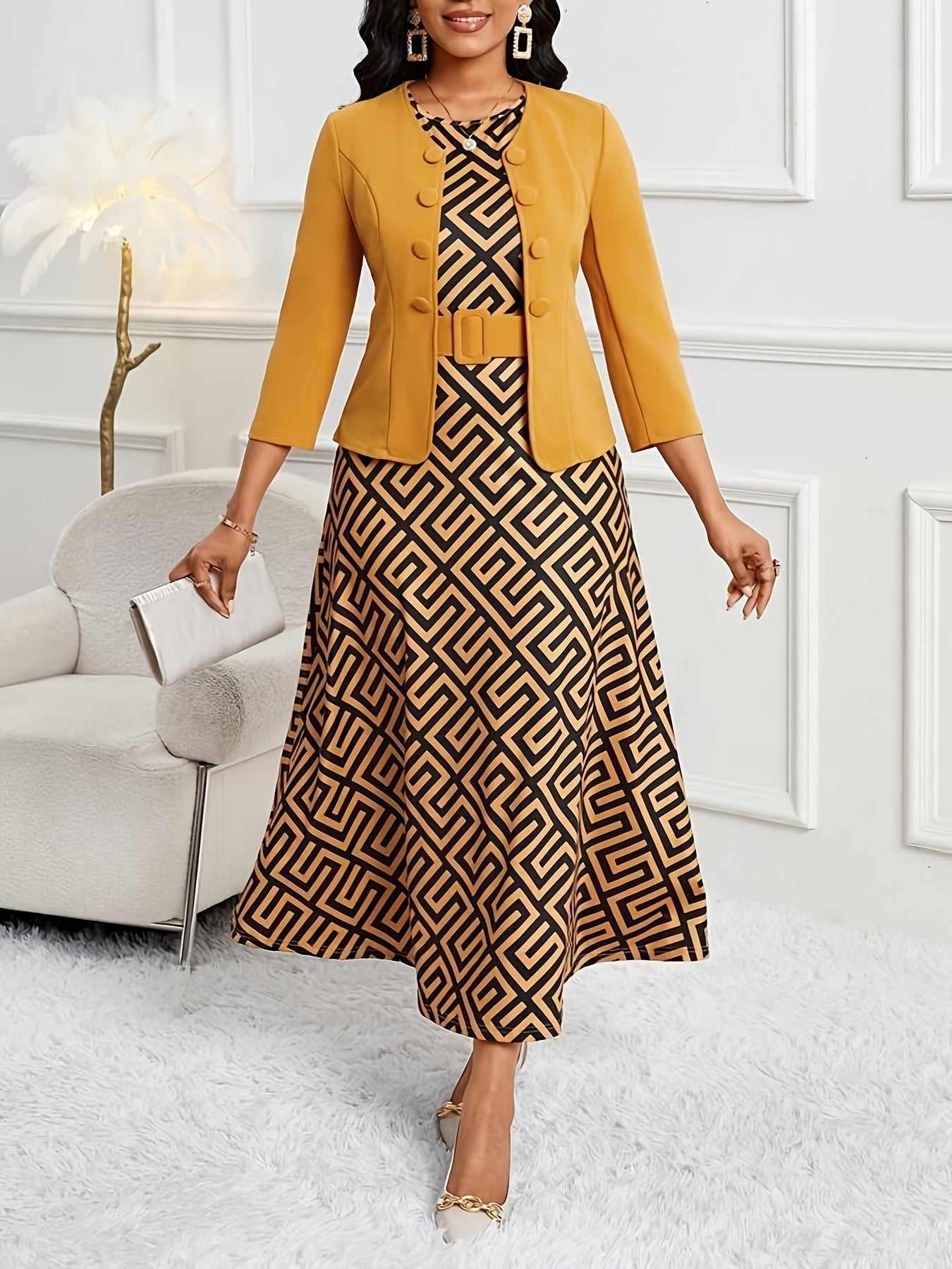 Mia | Stylish Geometric Two Piece Set for Women
