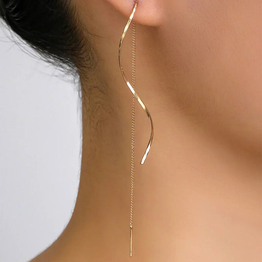 Stylish Long Wavy Earrings