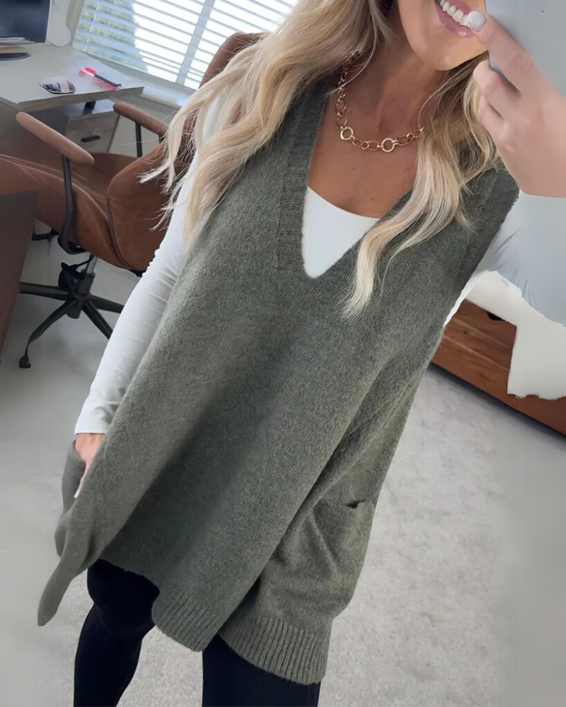 Mia | Stylish Oversized Knit Vest