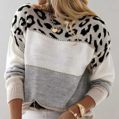 Mia | Stylish Relaxed Leopard Print Womens Sweater