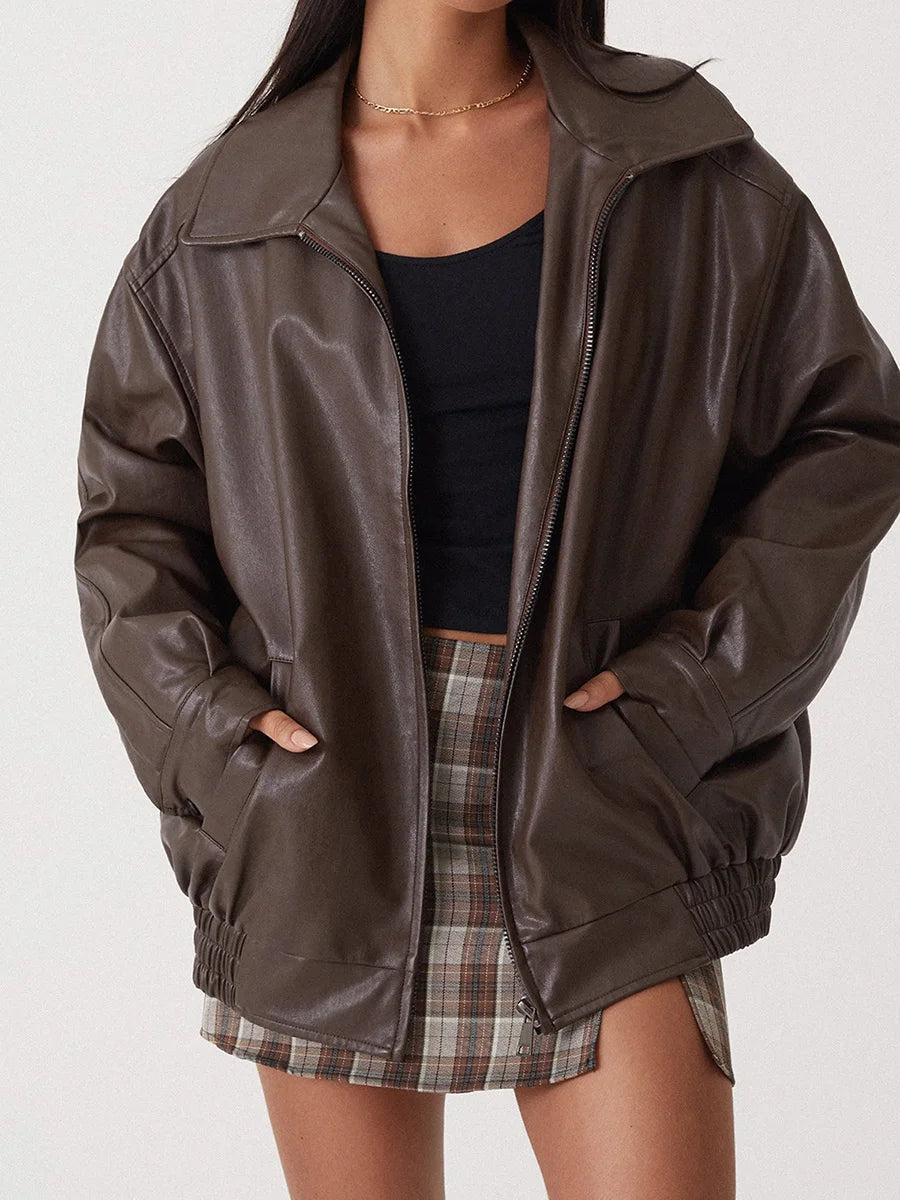 Mia | Trendy Oversized Bomber Jacket for Women