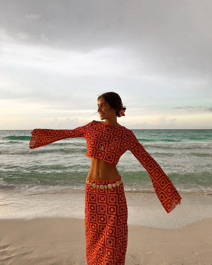 Mia | Vibrant Crochet Two-Piece Beach Set