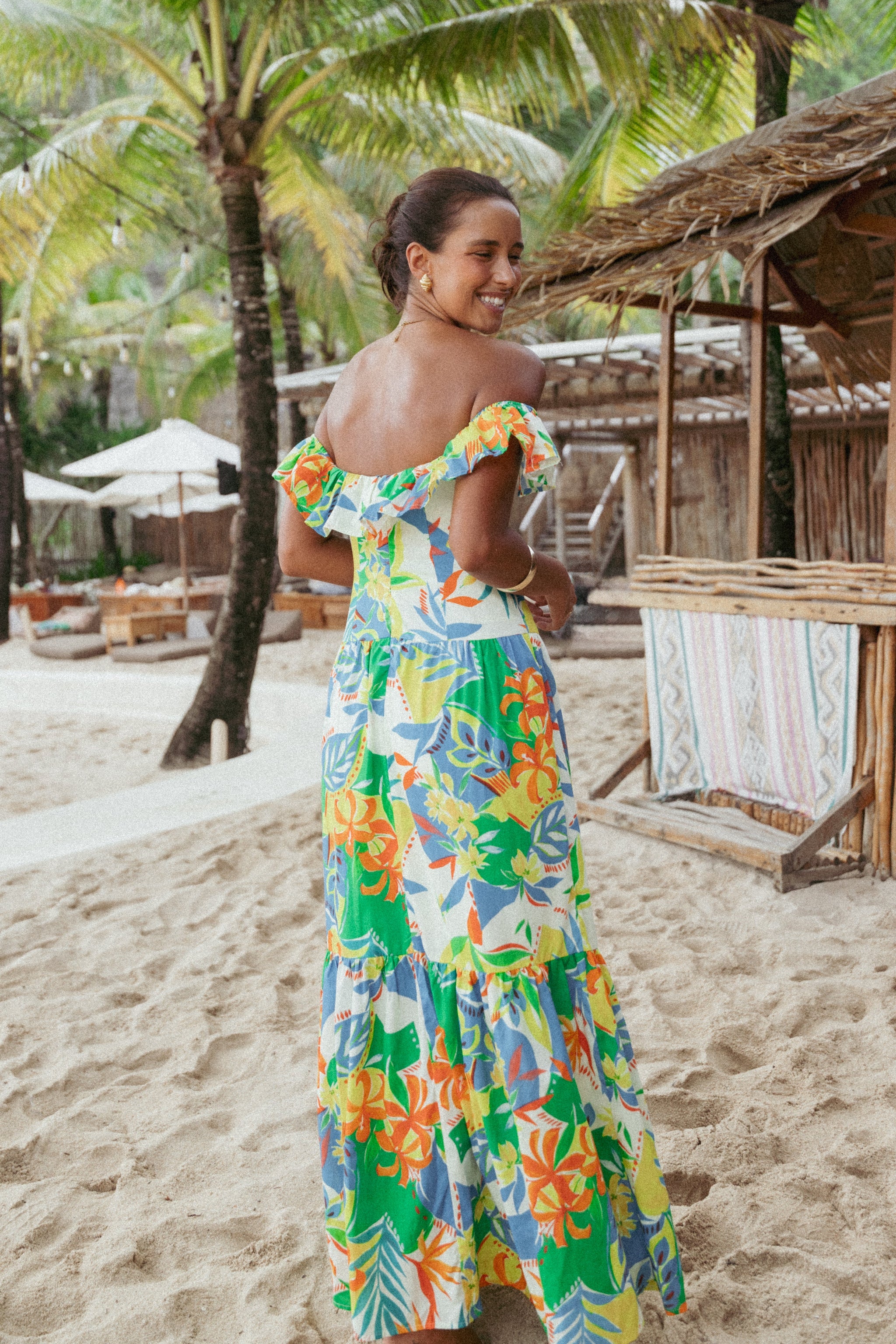 Mia | Vibrant Off Shoulder Maxi Dress