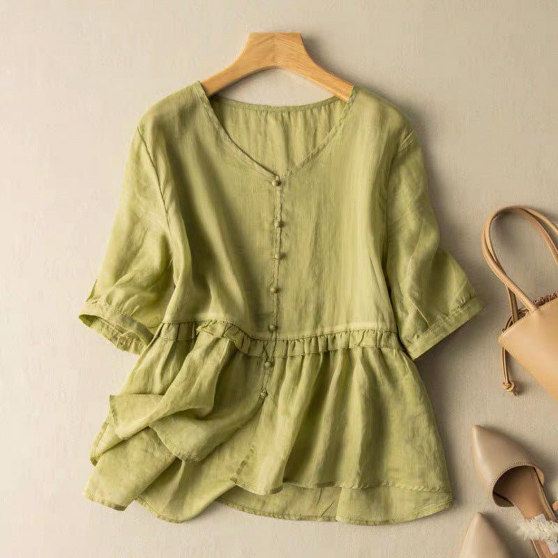 Esme | Elegant Cotton-Linen Blouse