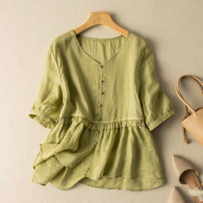 Esme | Elegant Cotton-Linen Blouse