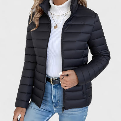 Olivia | Elegant Lightweight Longline Jacket with High Collar