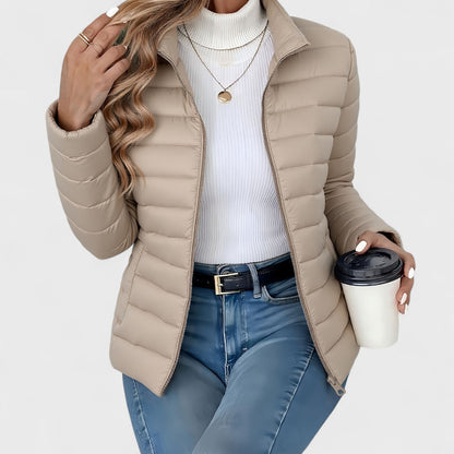 Olivia | Elegant Lightweight Longline Jacket with High Collar