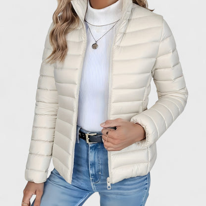 Olivia | Elegant Lightweight Longline Jacket with High Collar