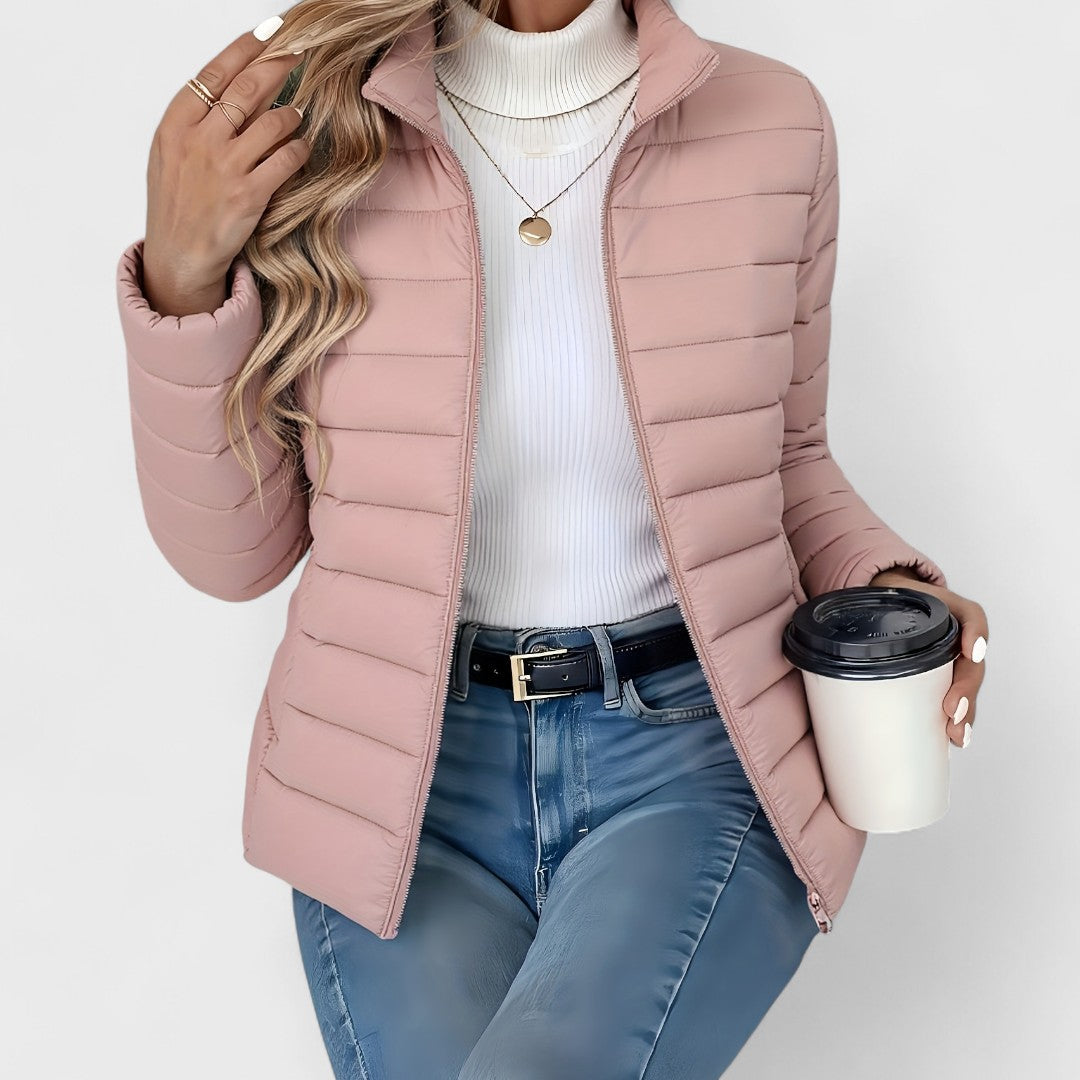 Olivia | Elegant Lightweight Longline Jacket with High Collar