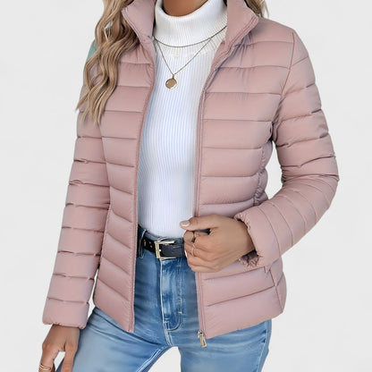 Olivia | Elegant Lightweight Longline Jacket with High Collar