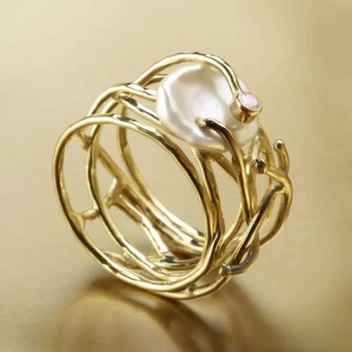 Olivia | Elegant Thin Pearl Ring for Timeless Style
