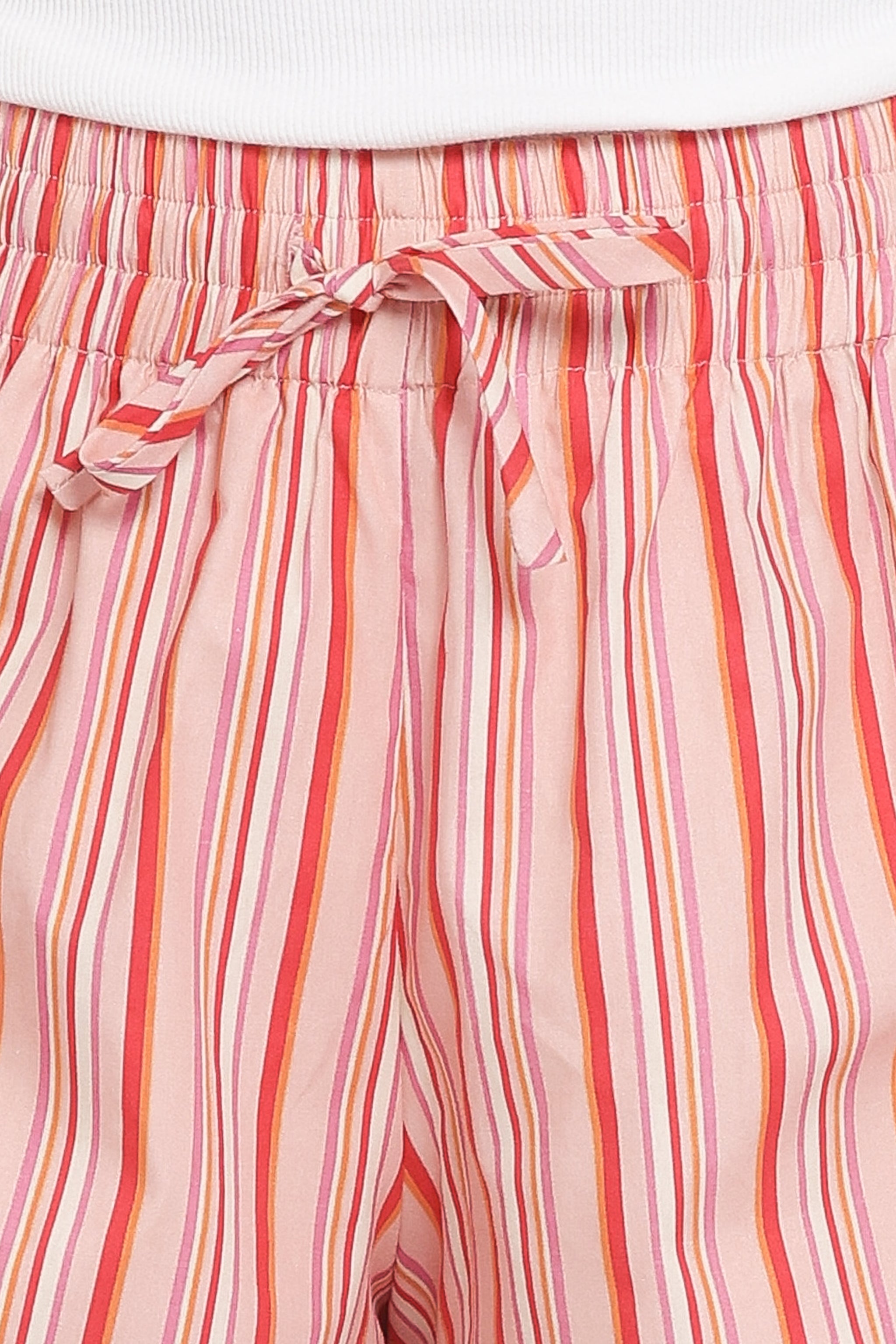 Olivia | Trendy High Rise Peach Stripe Shorts