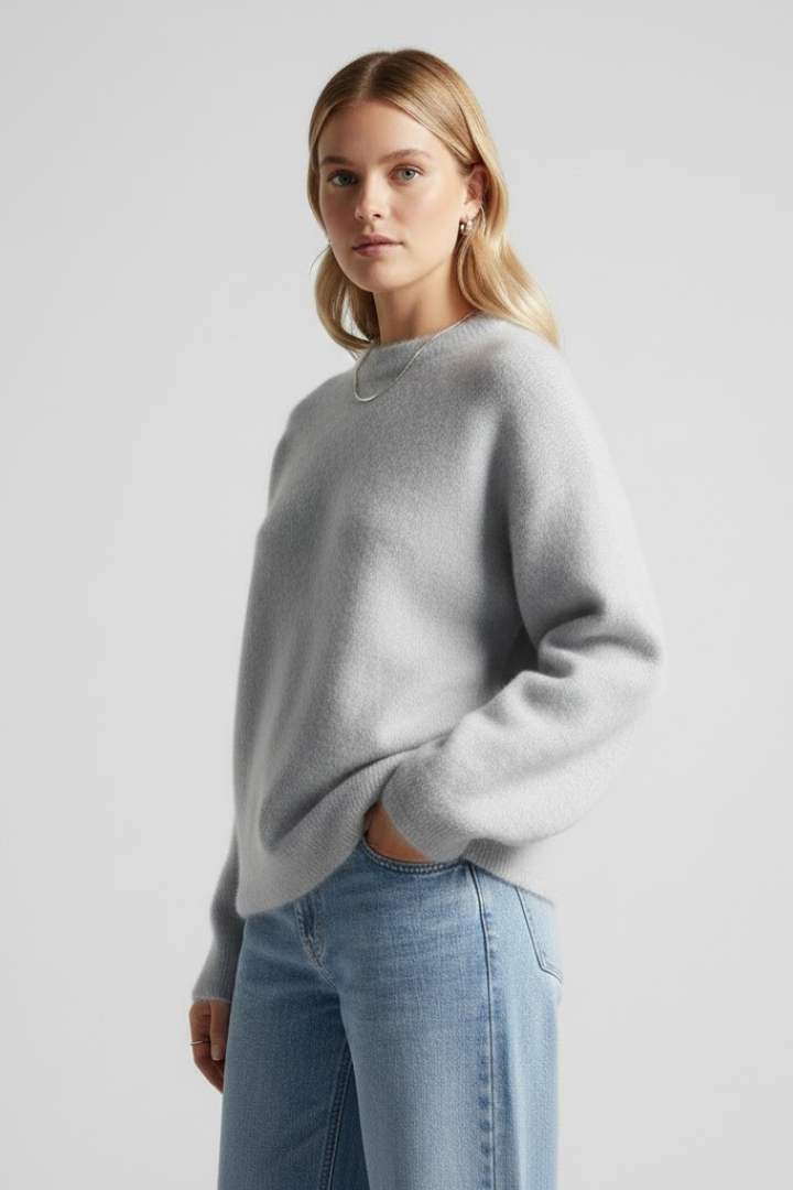 Lila | Chic Knitted Sweater with Round Neckline