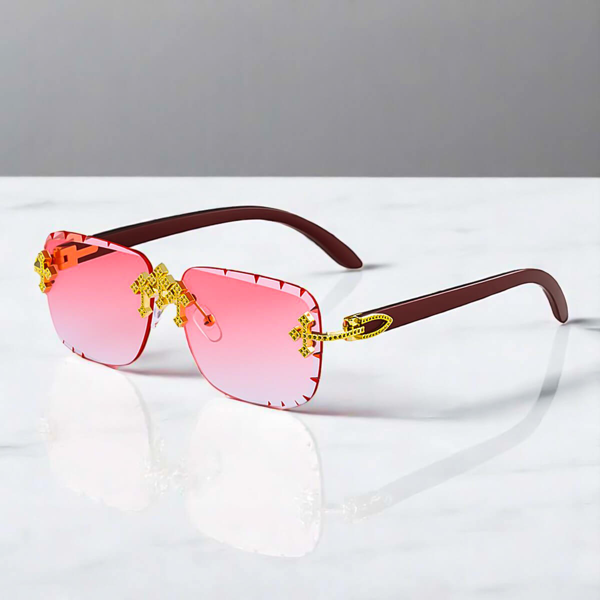 Vivienne | Rimless Retro Sunglasses