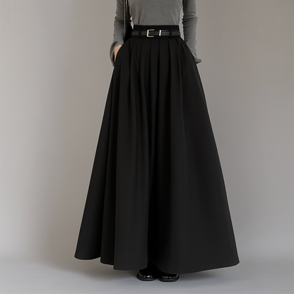 Winter | Structured Pleated Maxi Skirt