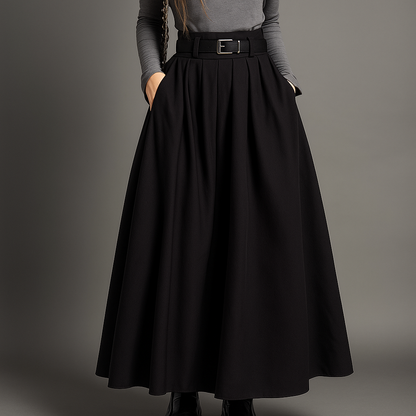 Winter | Structured Pleated Maxi Skirt