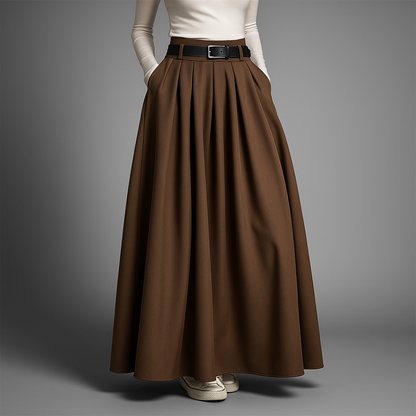 Winter | Structured Pleated Maxi Skirt