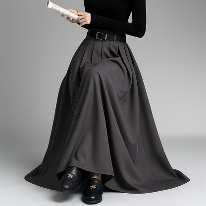 Winter | Structured Pleated Maxi Skirt