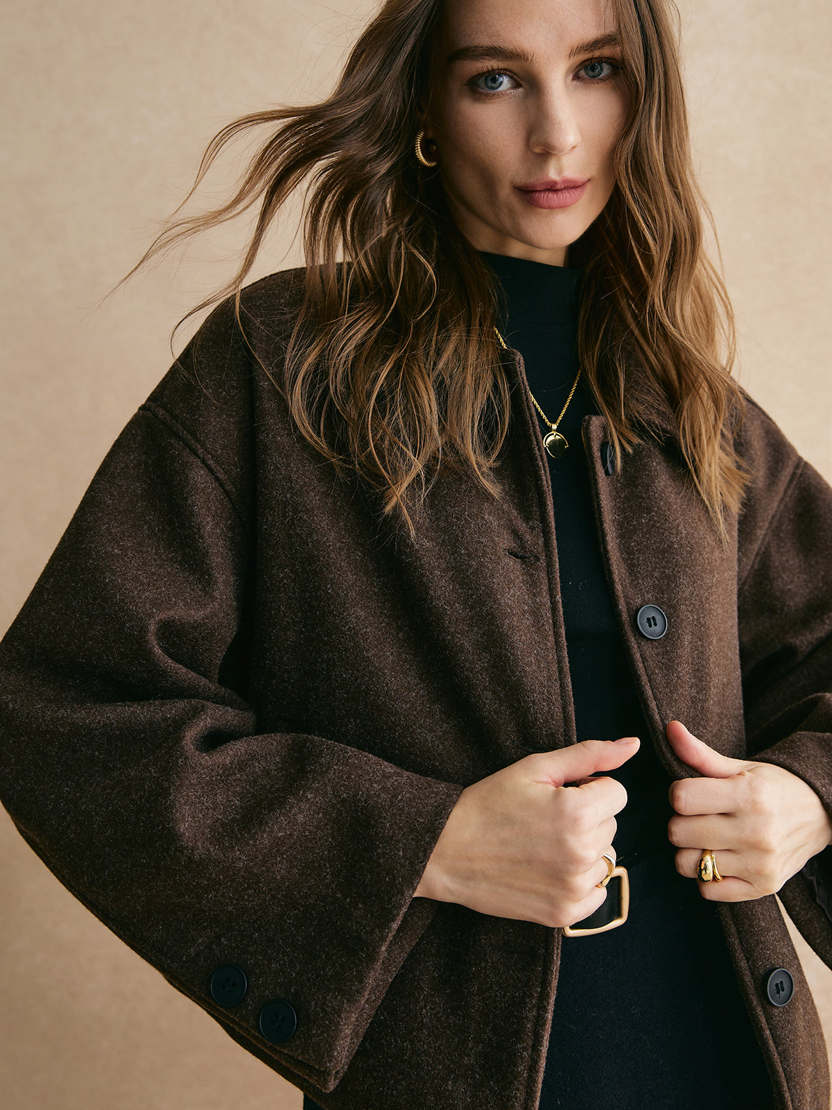 Refined Tweed Button Down Jacket with Long Sleeves | Stylish Shift Fit for Everyday Elegance
