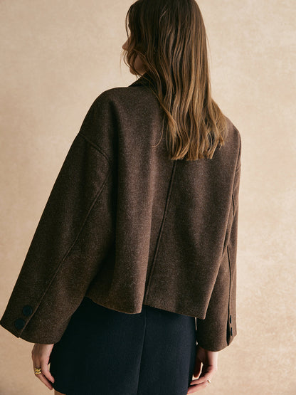 Refined Tweed Button Down Jacket with Long Sleeves | Stylish Shift Fit for Everyday Elegance