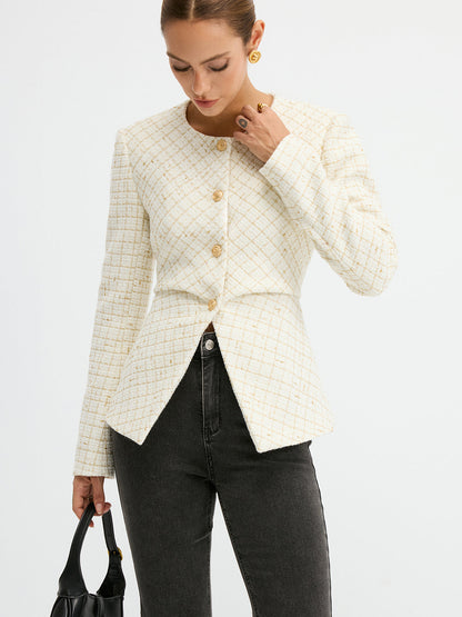 Romina | Tweed Blazer with Waist-Cinching Design | Stylish Layer for Effortless Elegance