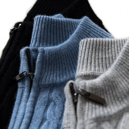 Roman | Wool Quarter-Zip Sweater with Ribbed Collar