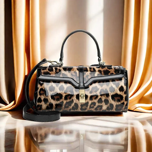 Esme | Luxe Leather Leopard Print Bag