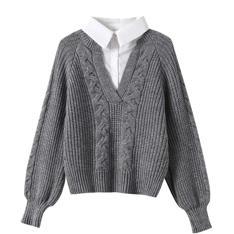 Esme | Pre-Layered Cable Knit Sweater