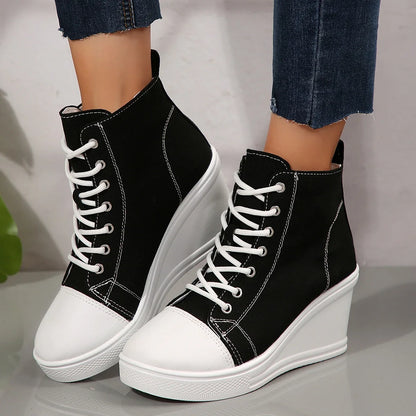 Ondine | Denim Wedge Sneakers