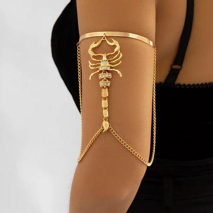 Eloise | Gold Scorpion Arm Bangle with Stone Accents