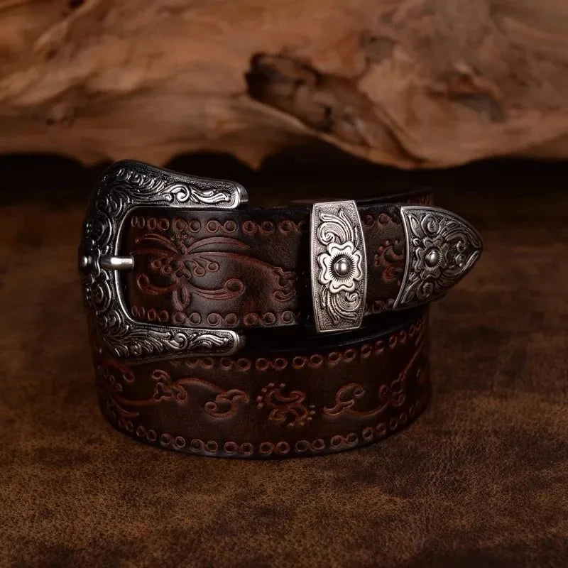 Oscar | Distressed Leather Cowboy Belt