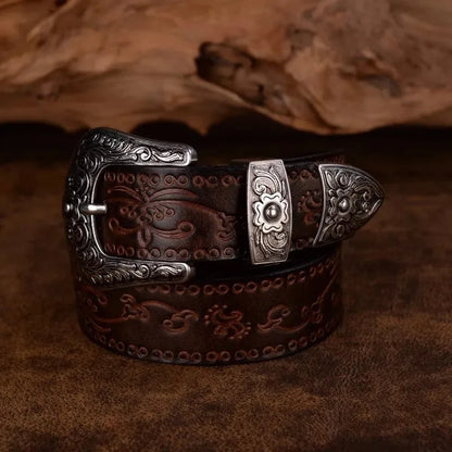 Oscar | Distressed Leather Cowboy Belt