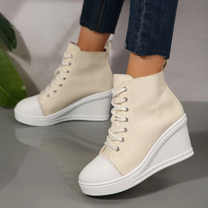 Ondine | Denim Wedge Sneakers