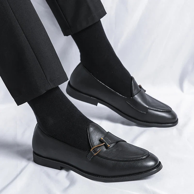 Oscar | Buckle Leather Loafers