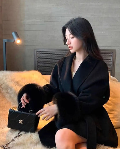 Odette | Luxe Faux Fur Cuff Coat