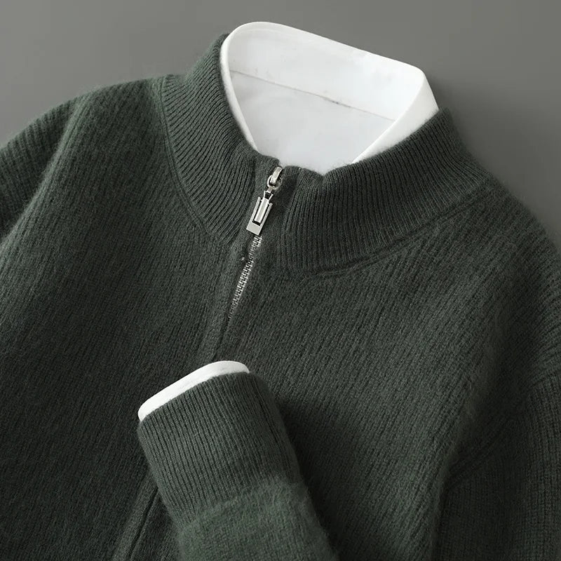 Nathaniel | Luxe Wool Cashmere Zip-Up Sweater