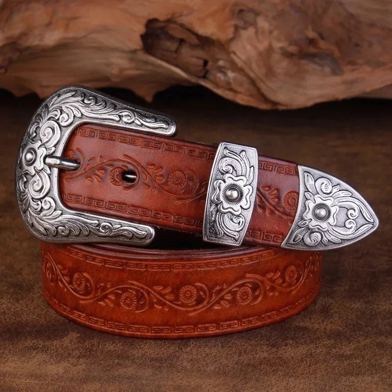 Oscar | Distressed Leather Cowboy Belt