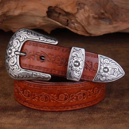 Oscar | Distressed Leather Cowboy Belt