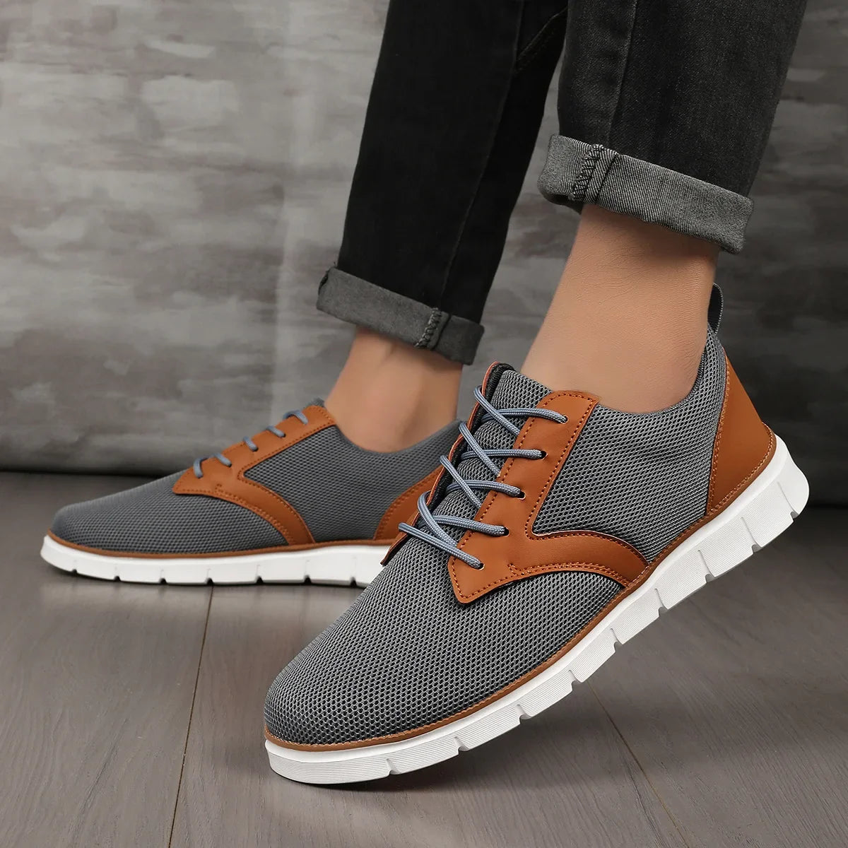 Desmond | Premium Canvas Leather Sneakers with Orthopedic Footbed