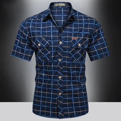 Theo | Chic Short Sleeve Checkered Shirt