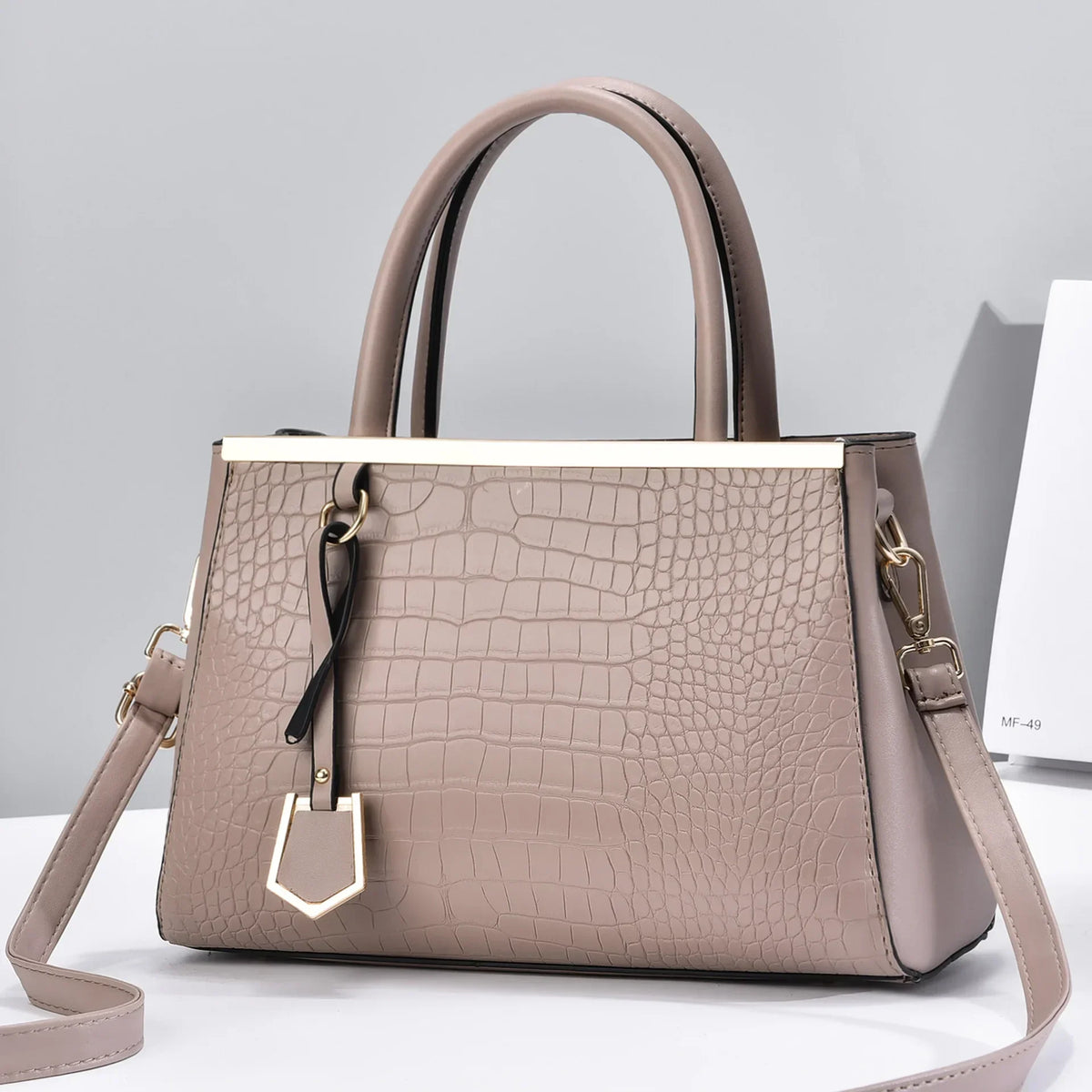 Mariana | Croc-Embossed Leather Structured Handbag