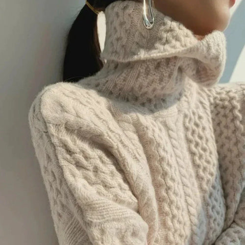 Vivienne | Braided Turtleneck Sweater